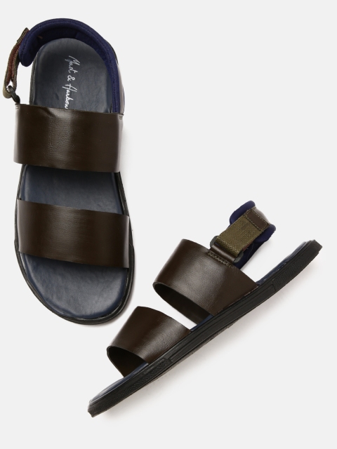 

Mast & Harbour Men Brown & Blue Comfort Sandals