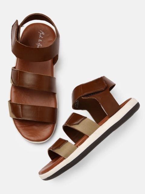 

Mast & Harbour Men Tan Comfort Sandals