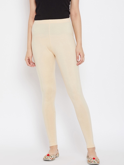 

Camey Women Cream-Coloured Solid Ankle-Length Leggings