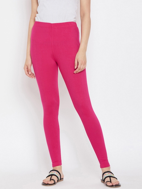 

Camey Women Pink Solid Ankle-Length Leggings, Magenta
