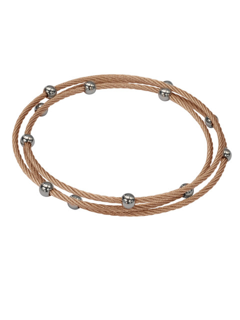 

Inox Jewelry Women Rose Gold-Toned Beaded Multistrand Bracelet