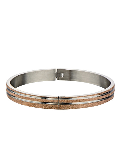 

Inox Jewelry Women Silver-Toned & Rose Gold-Toned Bangle-Style Bracelet