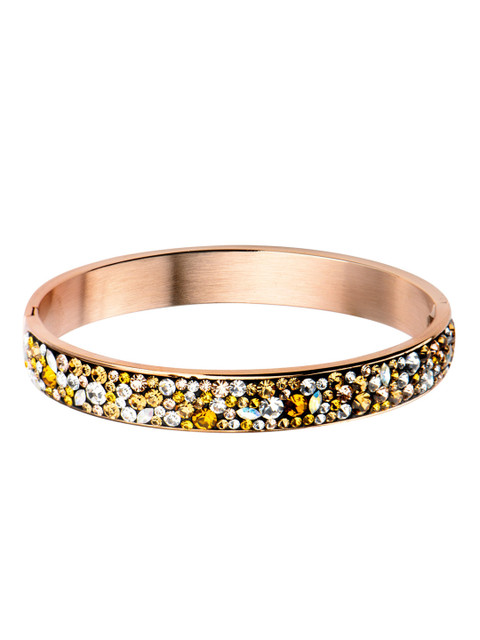 

Inox Jewelry Women Rose Gold-Toned Crystal-Studded Bangle-Style Bracelet