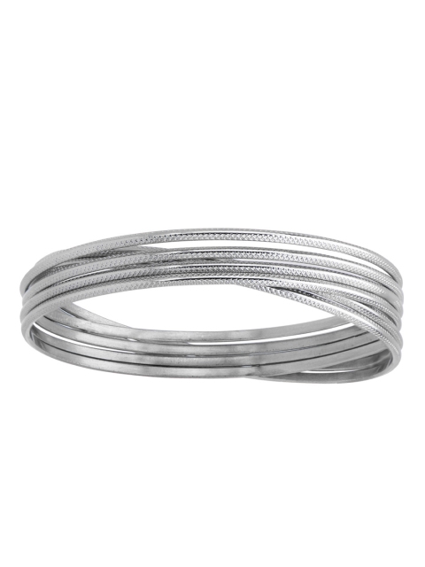 

Inox Jewelry Women Silver-Toned Connected Bangles