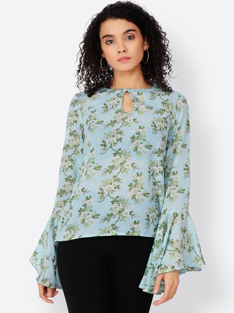 

Cation Women Blue Printed Top