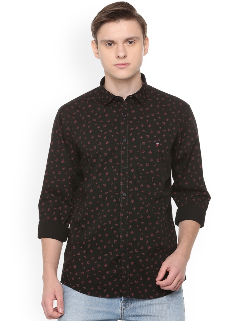 

Louis Philippe Jeans Men Black & Brown Slim Fit Printed Casual Shirt