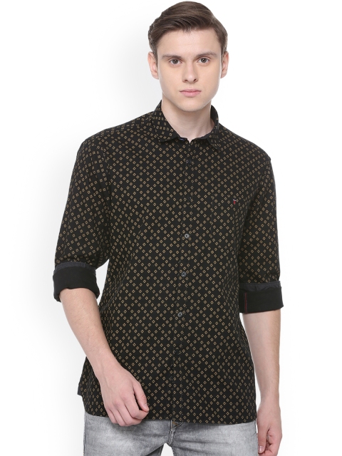 

Louis Philippe Jeans Men Black & Beige Slim Fit Printed Casual Shirt