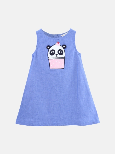 

Beebay Girls Blue Self Design A-Line Dress