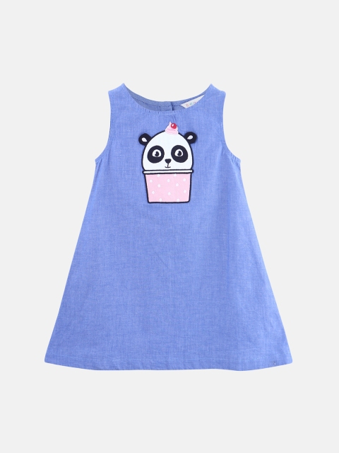 

Beebay Girls Blue Printed A-Line Dress