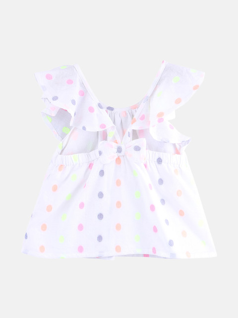 

Beebay Girls White Printed A-Line Pure Cotton Top