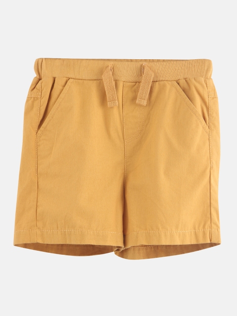 

Beebay Boys Mustard Yellow Solid Regular Fit Regular Shorts