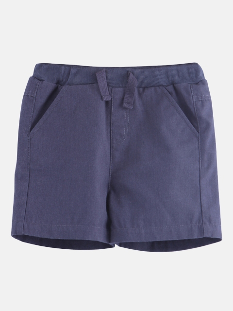 

Beebay Boys Navy Blue Solid Regular Fit Regular Shorts
