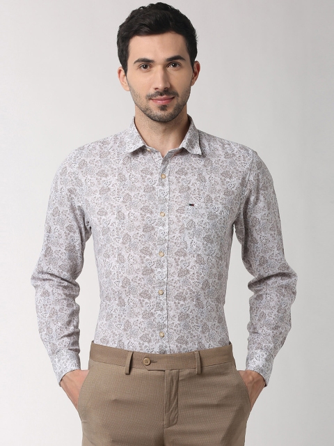 

Peter England Casuals Men Grey Slim Fit Printed Formal Shirt