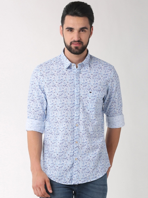 

Peter England Casuals Men Blue Slim Fit Printed Casual Shirt