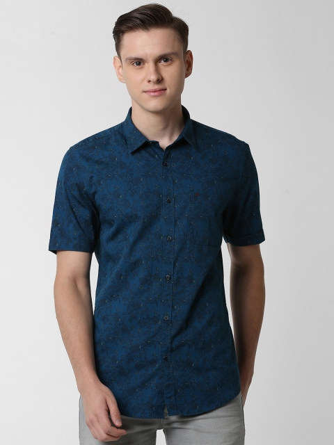 

Peter England Casuals Men Navy Blue Slim Fit Floral Printed Casual Shirt