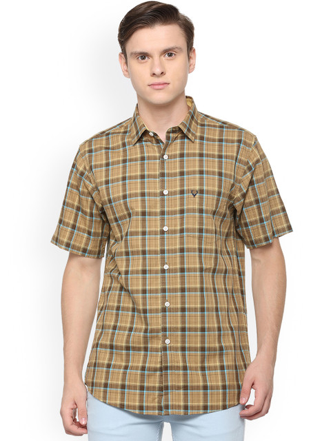 

Allen Solly Men Brown & Black Slim Fit Checked Casual Shirt