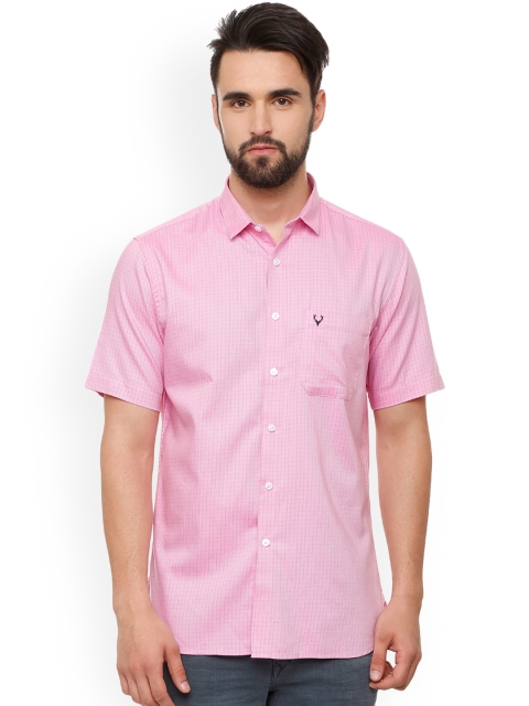 

Allen Solly Men Pink Slim Fit Checked Casual Shirt
