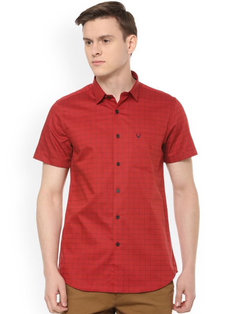 

Allen Solly Men Red Slim Fit Checked Casual Shirt