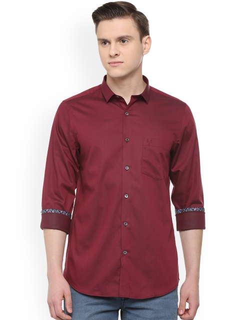 

Allen Solly Men Maroon Slim Fit Solid Casual Shirt