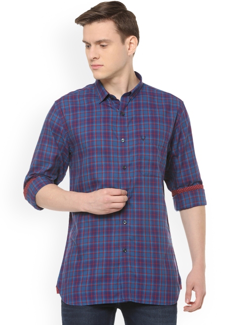 

Allen Solly Men Blue Slim Fit Checked Casual Shirt