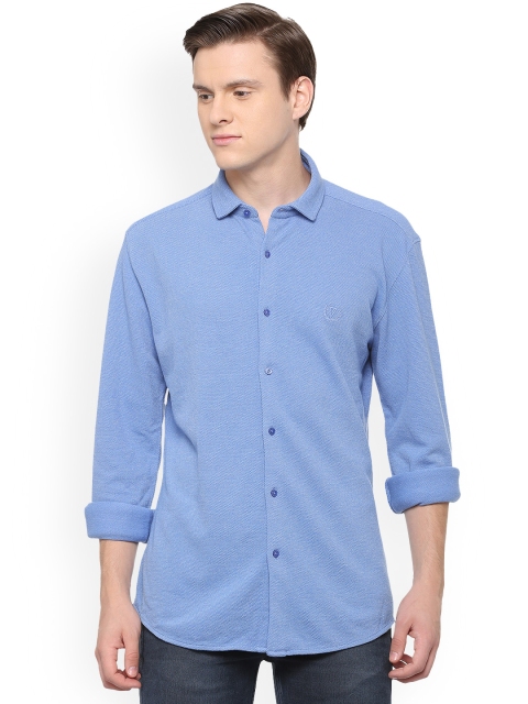 

Van Heusen Sport Men Blue Slim Fit Self Design Casual Shirt