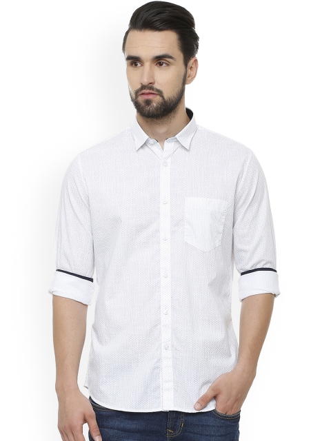 

Van Heusen Sport Men White Slim Fit Printed Casual Shirt