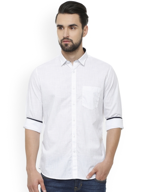 

Van Heusen Sport Men White Slim Fit Printed Casual Shirt