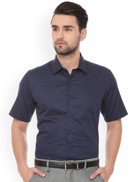 

Van Heusen Men Navy Blue Regular Fit Printed Formal Shirt
