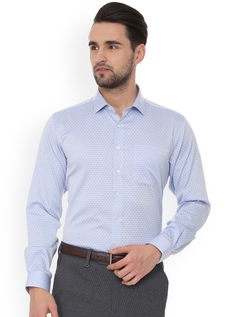 

Van Heusen Men Blue Regular Fit Self Design Formal Shirt