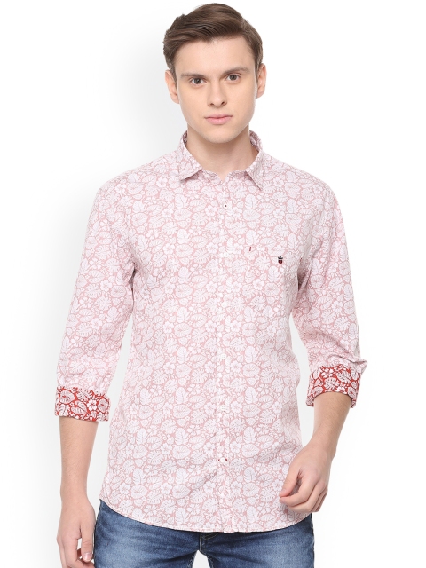 

Louis Philippe Men Pink Slim Fit Printed Casual Shirt