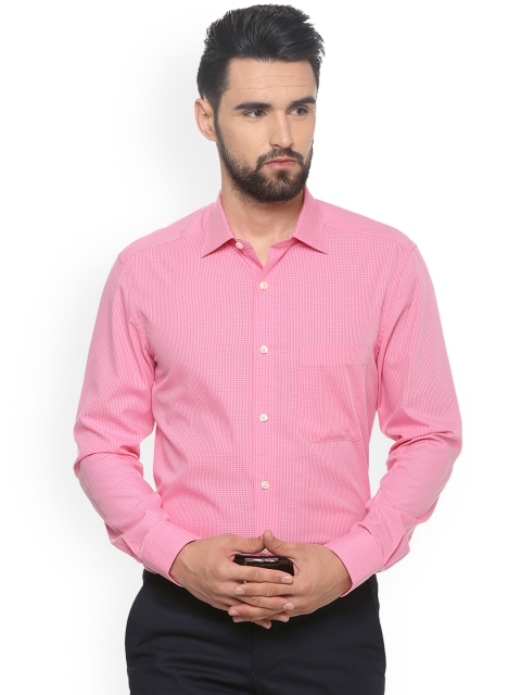 

Louis Philippe Men Pink & Off-White Regular Fit Self Design Formal Shirt