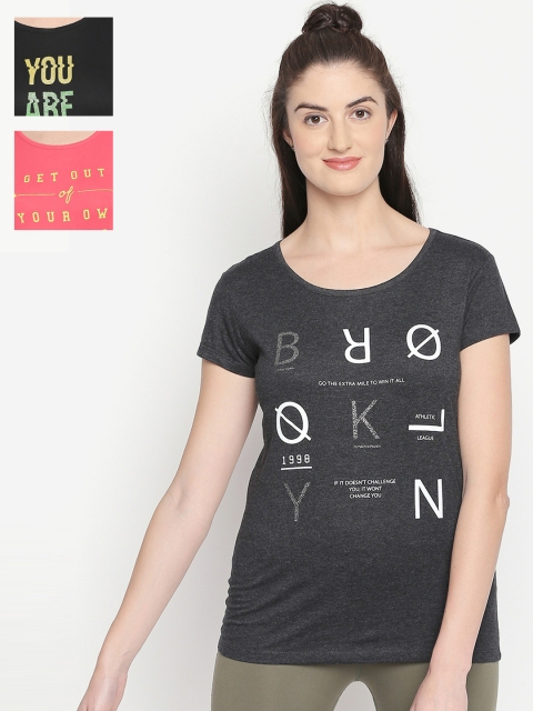 

Ajile by Pantaloons Women Black Printed Round Neck T-shirt