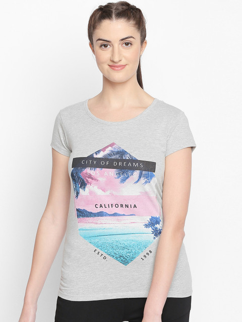 

Ajile by Pantaloons Women Pink Printed Round Neck T-shirt