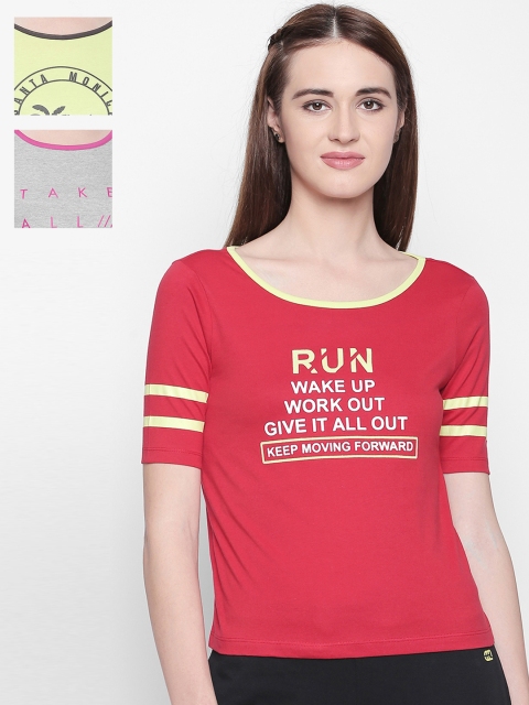 

Ajile by Pantaloons Women Grey Printed Round Neck T-shirt