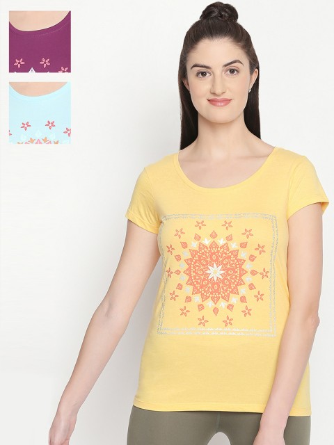 

Ajile by Pantaloons Women Blue Printed Round Neck T-shirt