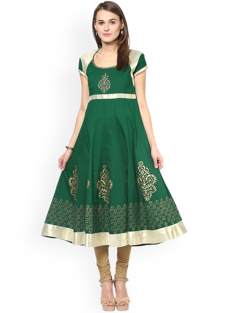 

MBE Women Green Printed A-Line Kurta