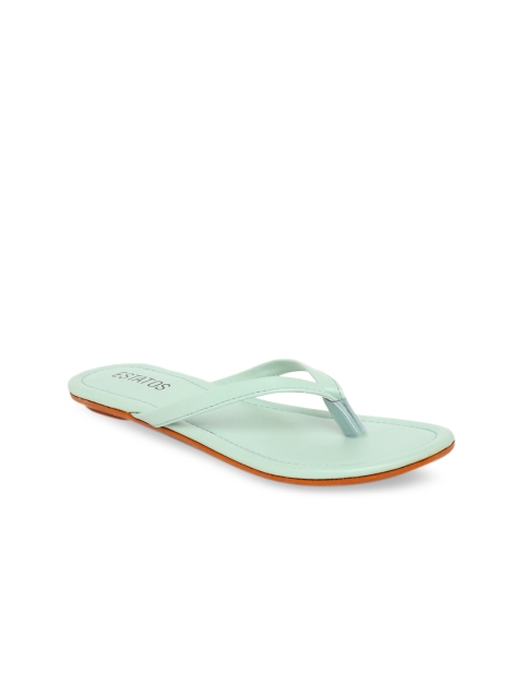 

ESTATOS Women Sea Green Solid Open Toe Flats