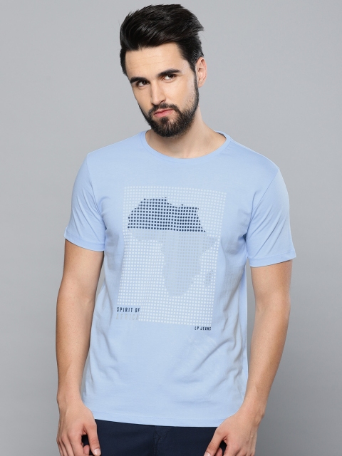 

Louis Philippe Jeans Men Blue Printed Round Neck T-shirt