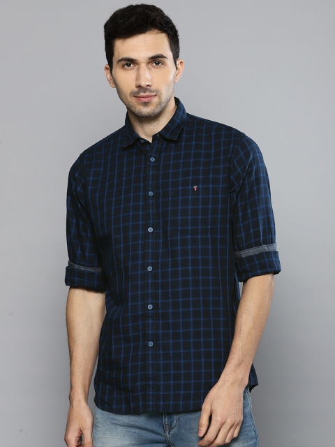 

Louis Philippe Jeans Men Blue Slim Fit Checked Casual Shirt