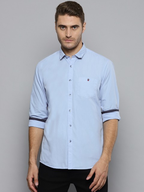 

Louis Philippe Jeans Men Blue Slim Fit Solid Casual Shirt