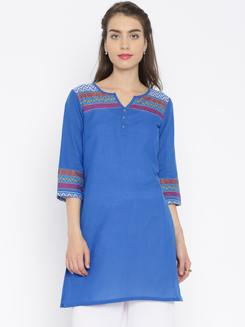

Aurelia Blue Kurta with Woven Pattern