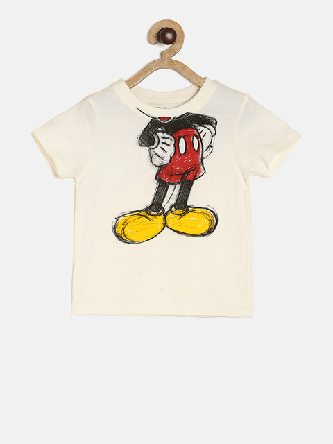 

MINI KLUB Boys Off-White Disney Printed Round Neck T-shirt