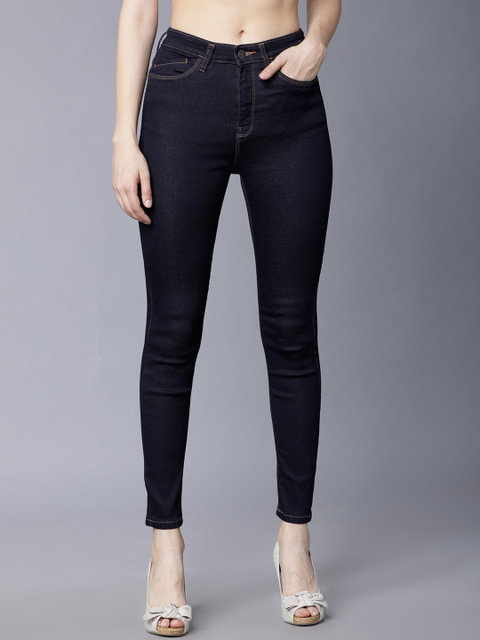 

Tokyo Talkies Women Navy Blue Skinny Fit High-Rise Clean Look Stretchable Jeans