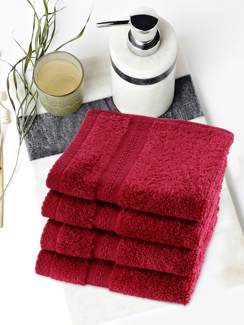 

BIANCA Set of 4 Red 500 GSM Cotton Face Towels