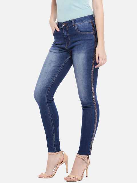 

United Colors of Benetton Women Blue Skinny Fit Mid-Rise Clean Look Stretchable Jeans