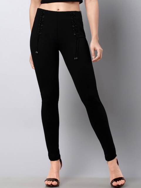

FabAlley Women Black Solid Ankle-Length Leggings