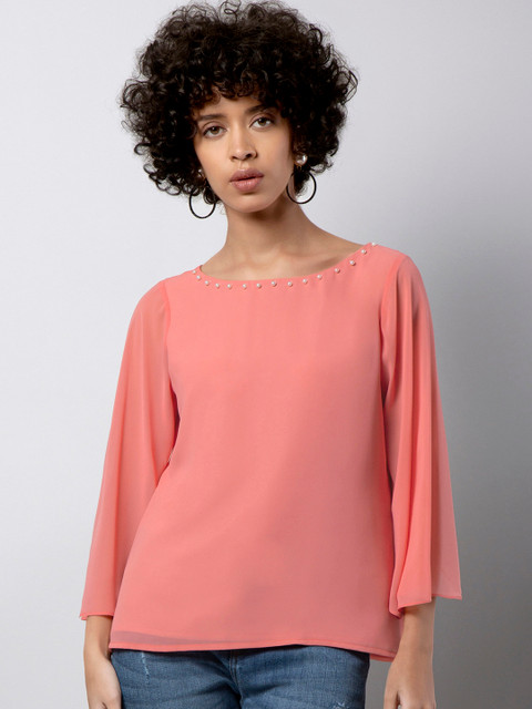 

FabAlley Women Pink Solid Top