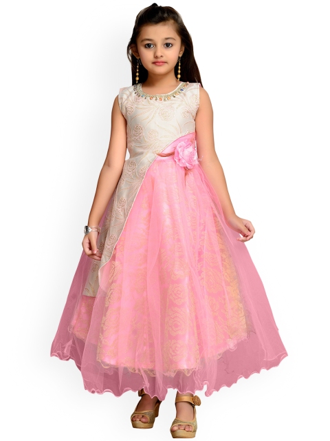 

Kidling Girls Pink Printed Maxi Dress