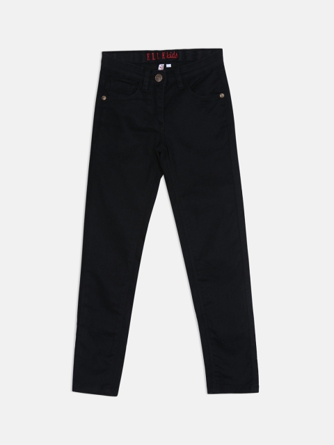 

ELLE Girls Black Slim Fit Mid-Rise Clean Look Jeans