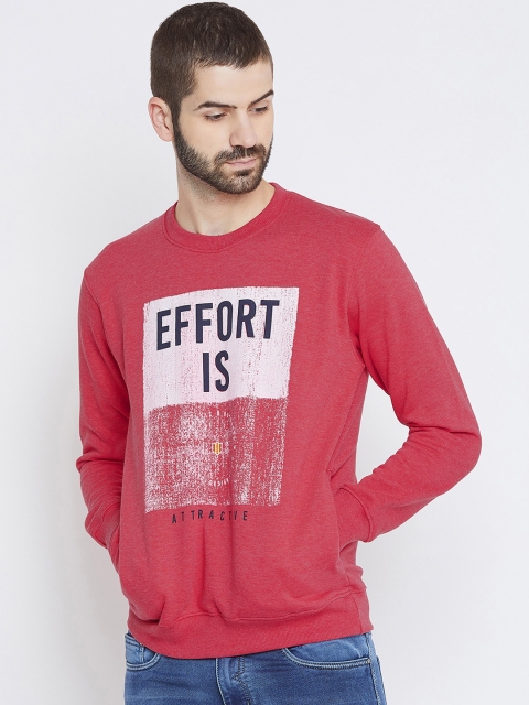 

Duke Men Red Printed Sweatshirt